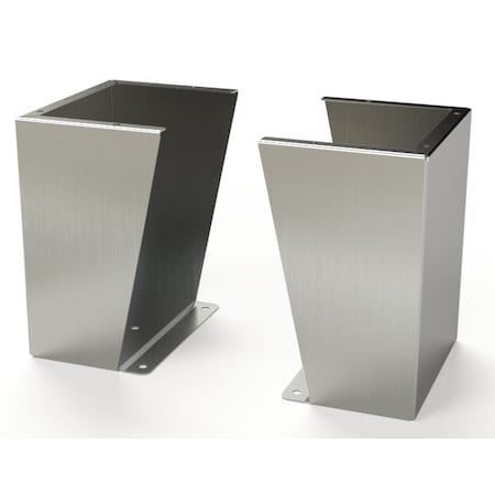 Saginaw Control & Engineering Floor Stand Kit, 15 in. H x 12 in. W x 9.12 in. L, 316 Stainless Steel, 1 PR SCE-FK1512SS6